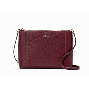 New Kate Spade Harlow Pebble Leather Crossbody Deep Berry